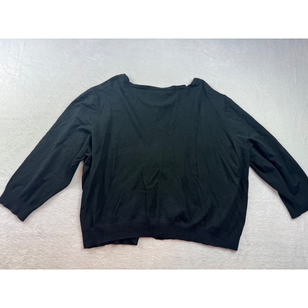 Catherines Est 1946 Womens Black Button Front Cardigan Sweater 26/28W Plus Size - Picture 5 of 5